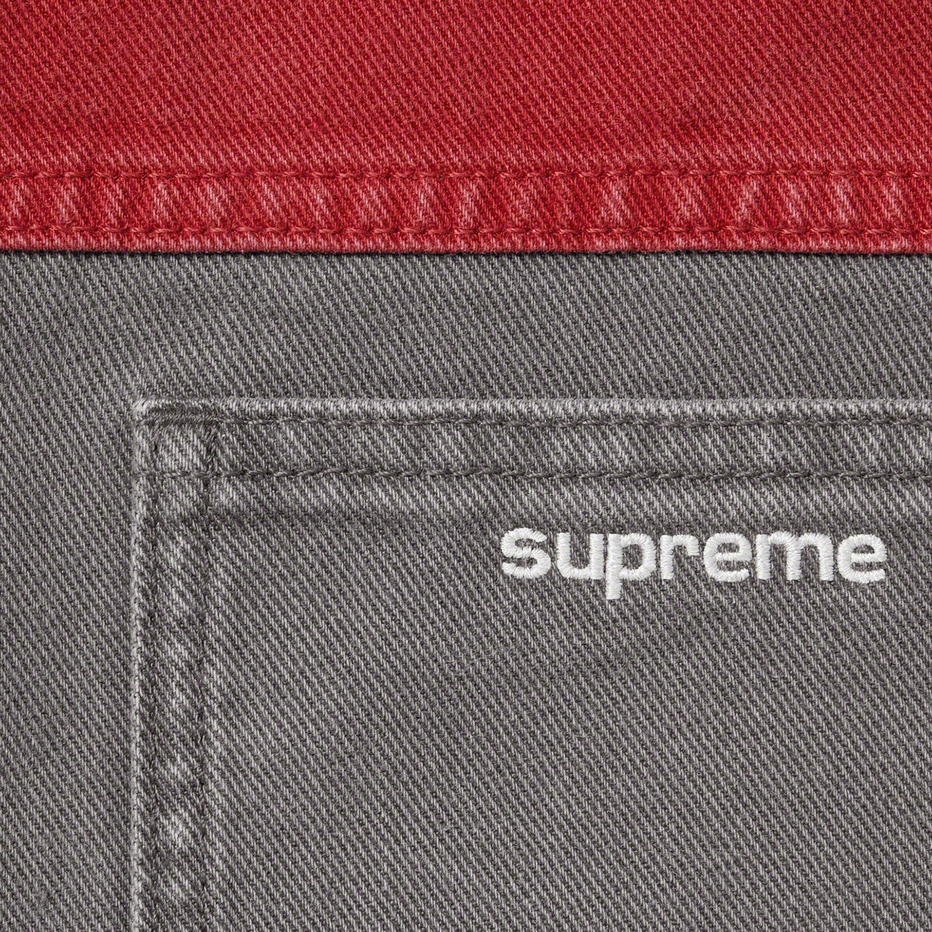 2-Tone Paneled Denim Jacket view 8